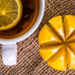 lemon herbal tea with cut up lemon