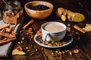 Organic chai tea with different spices