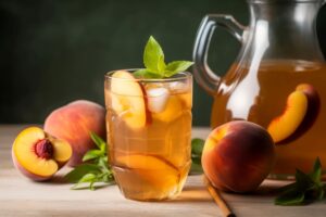Peach Herbal Tea with peaches