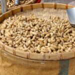 Cajun boiled peanuts recipe with peanuts in a basket